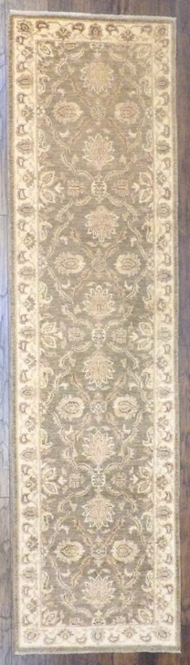 Oushak Chobie Natural-dye 2'6"x10'0" Hand-knotted Rug -w584