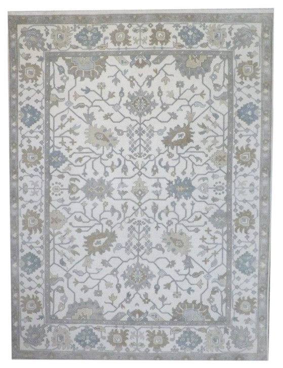 Turk Oushak Natural-dye 9'0"x12'0" Hand-knotted Rug-w290