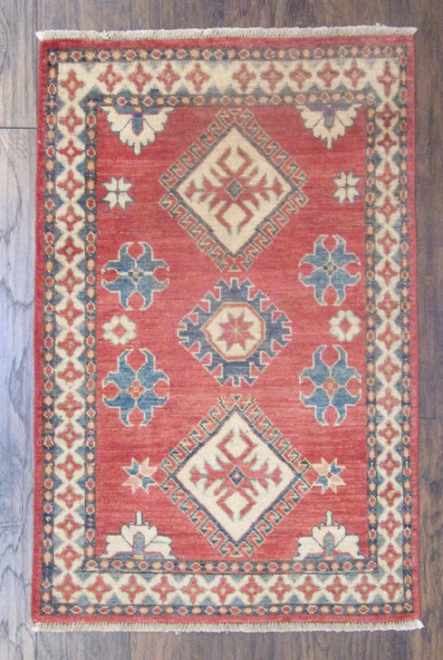 Tribal Super Kazak Natural-dye 2'0"x4'0" Hand-knotted Rug -w544