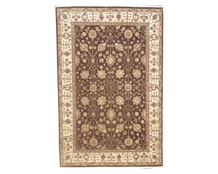Agra Chobie Antique Wash 6'0" x 9'0" Hand knotted Wool Rug - w869