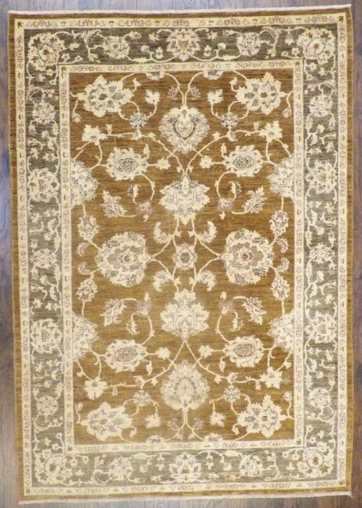 Oushak Chobie Natural-dye Antique Wash 6'0"x9'0" Hand-knotted Rug -W884