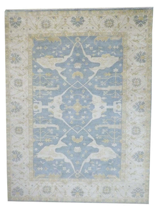 Turk Oushak Natural-dye 9'0"x12'0" Hand-knotted Rug -w289