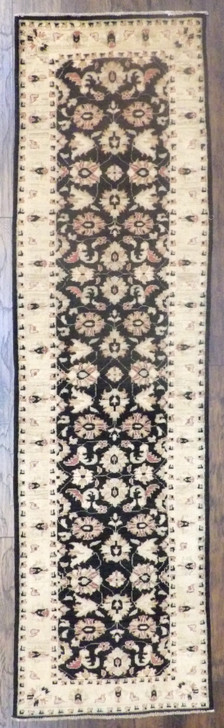 Oushak Chobie Natural-dye 2'6"x10'0" Hand-knotted Rug - w575