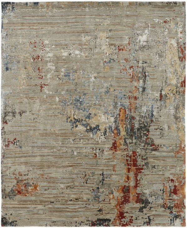 Hand Knotted Wool & Silk Modern Rug KER3700