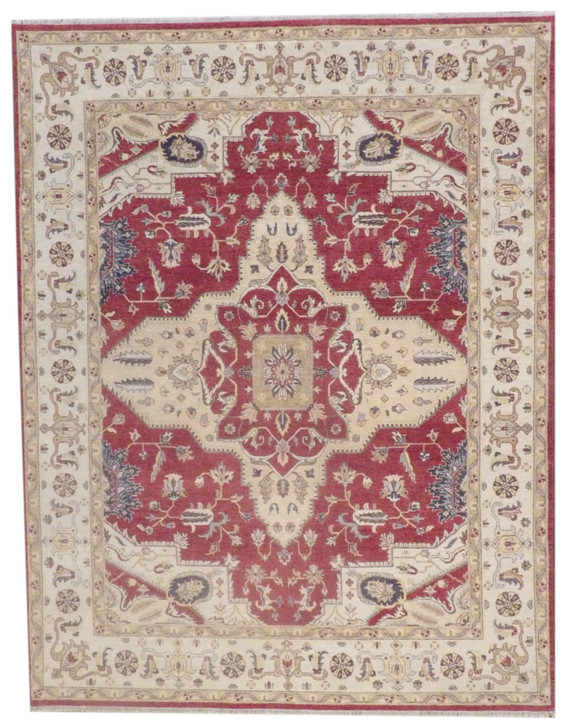 Oushak Agra Sherapi Natural-dye 8'0"x10'0" Hand-knotted Rug -w989