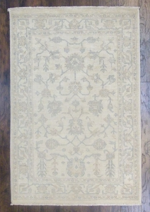 Indo Chobie Natural-dye 4'0"x6'0" Hand-knotted Rug -w654