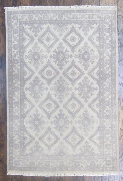 Tribal Kazak So' White Wash 4'0"x6'0" Hand-knotted Rug -w11351