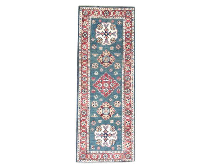 Tribal Kazak 2'6" x 6'0 Hand-knotted Rug - w231