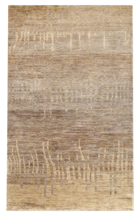 Natural Jute Modern Design Indoor-Outdoor 5'0"x8'0" Hand-knotted Rug -W842