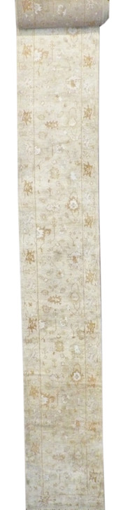 Turk Oushak Silver Wash 3'0"x38'0" Hand-knotted Rug -W1198
