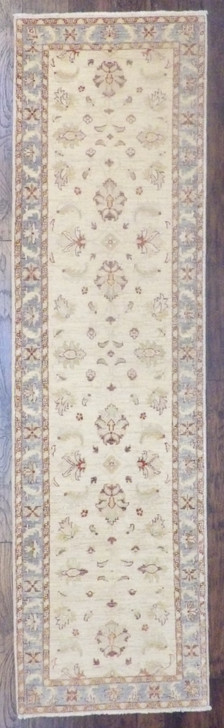 Oushak Chobie Natural-dye 2'6"x10'0" Hand-knotted Rug -w607