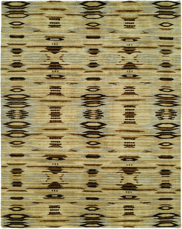 Hand Knotted Wool Ikat Rug KND3110