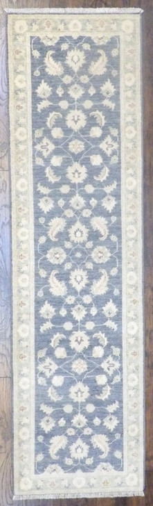 Oushak Chobie Natural-dye 2'6"x10'0" Hand-knotted Rug -w578