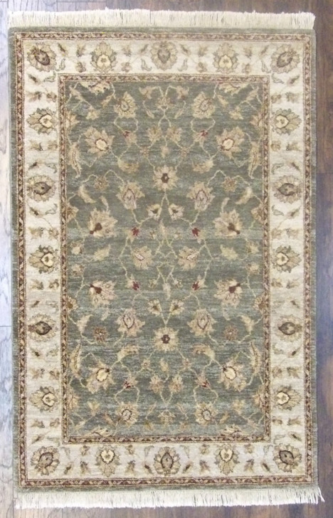Indo Chobie Natural-dye 4'0"x6'0" Hand-knotted Rug -w644