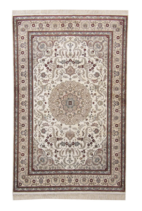 Traditional Sino Chinese Tabriz Silk Hand Knotted Rug 4x6 - w5050