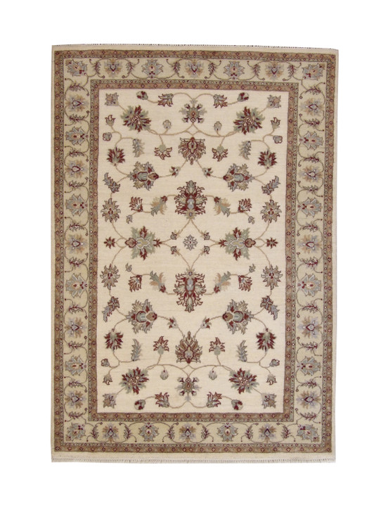 Traditional Indo Agra Chobie Wool Hand Knotted Rug 4x6 - w20150