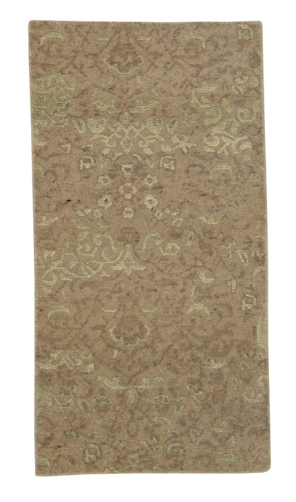 Transistional Abstract Broken Design Wool/Silk Hand Knotted Rug 2x4 - w2043