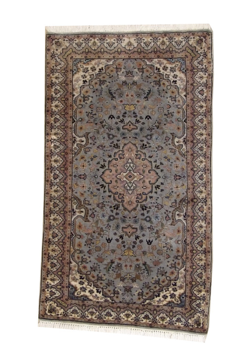 Traditional Indo Kerman Wool Hand Knotted Rug 2x4 - w2184