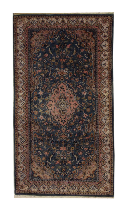 Traditional Indo Kerman Wool Hand Knotted Rug 2x4 - w2189