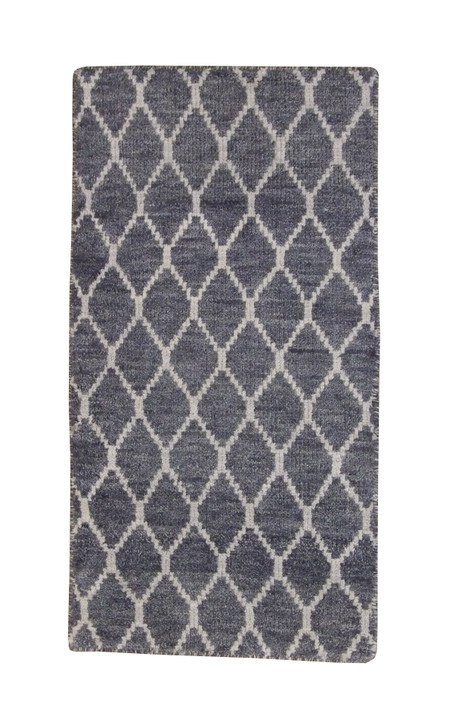 Modern Gemotrical Design Wool Hand Knotted Rug 2x4 - w5006