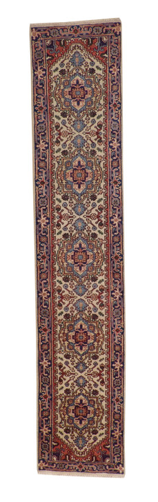 Tribal Heriz Wool Hand Knotted Rug 2.6x12.3 -w20286