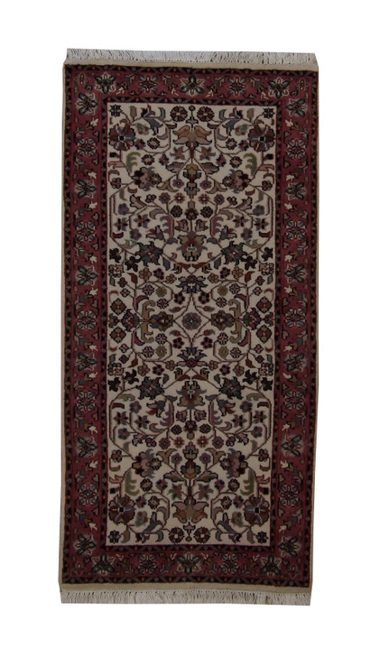 Traditional Indo Herati Wool Hand Knotted 2.4x4.9 -w2171