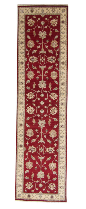 Traditional Indo Zigler Chobie Wool Hand Knotted Rug 2.8x10.2 -w20143