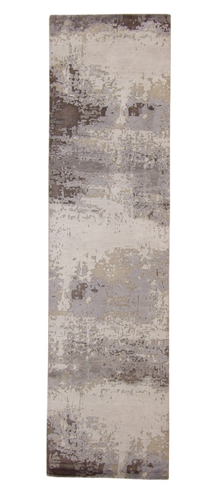 Modern Abstract Broken Design Wool/silk Hand Knotted Rug 2.7x9.11 -w20256