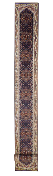 Tribal Heriz Wool Hand Knotted Rug 2.6x20.0 -w20327
