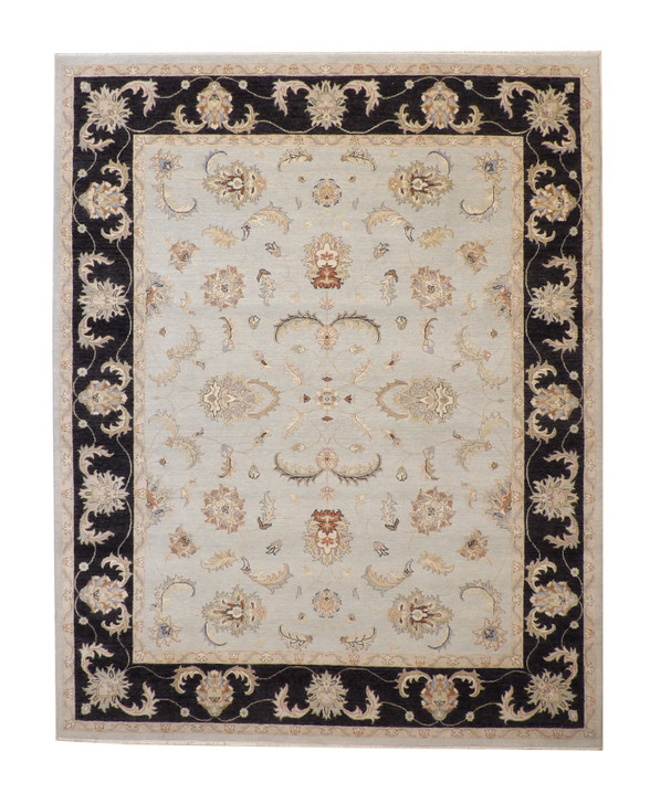 Oushak Indo Agra Chobie Wool Hand Knotted Rug 8x10 -w20129
