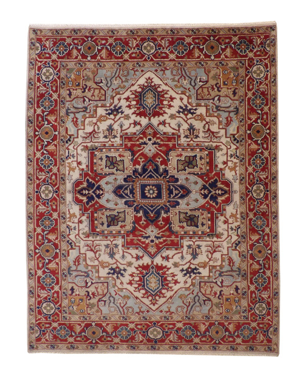 Tribal Heriz Wool Hand Knotted Rug 8x10 -w20261
