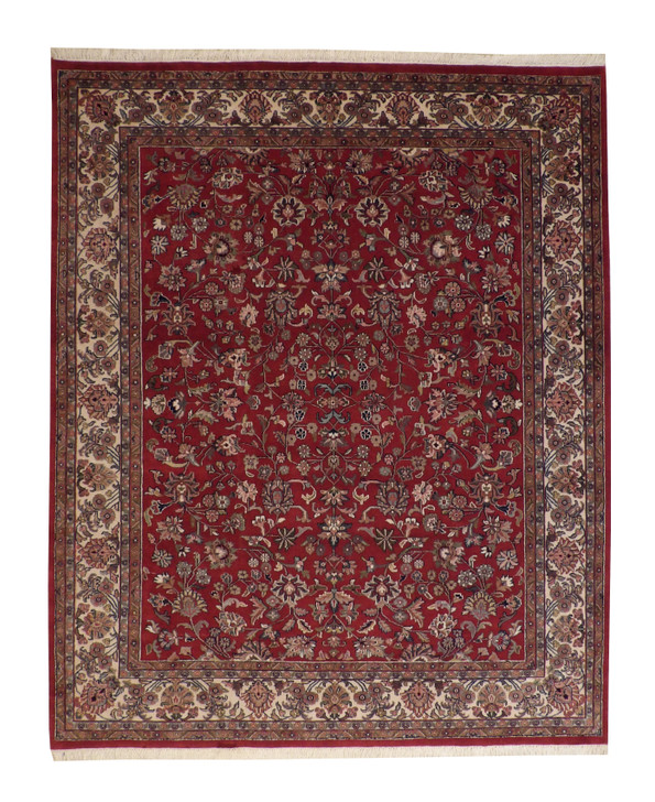 Traditional Mashad Design Wool Hand Knotted Rug 8x10 -w2276

