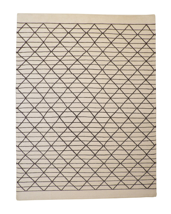 Modern Distressed Morrocan design Wool Hand knotted Rug 9x12 - w2284