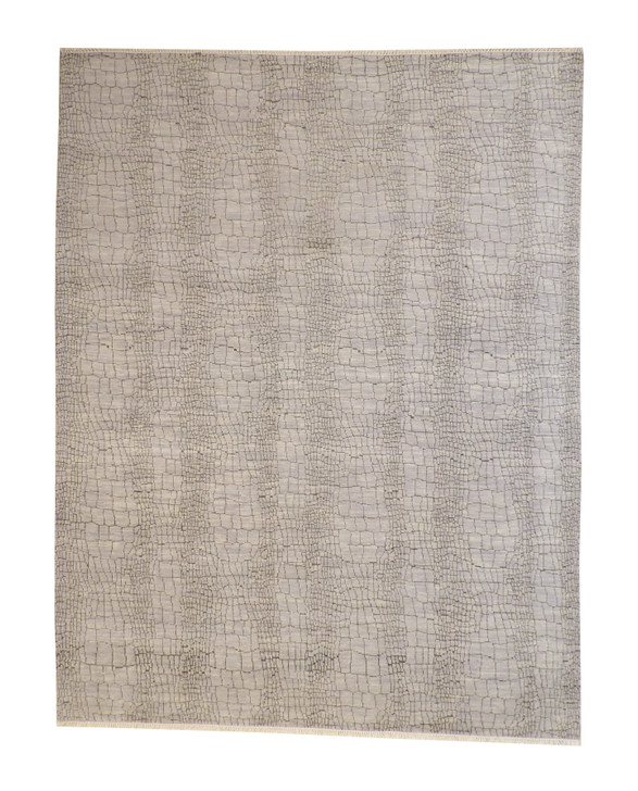 Modern Ikat Design Wool Hand knotted Rug 9x12 - w2160