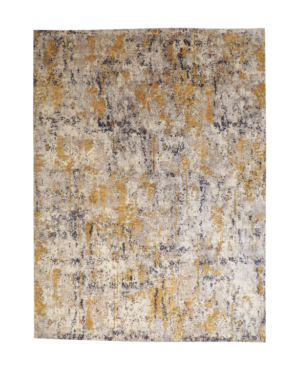 Modern Abstract Broken Design Wool/silk Hand knotted Rug 9x12 - w2023