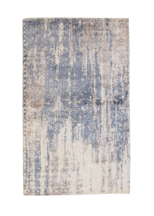 Modern Abstract High low Wool/silk Hand Knotted Rug 3x5 - w5051