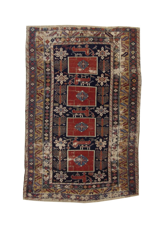 Traditional Antique Vintage Hamadan Wool Hand Knotted Rug 3x5 - w5084