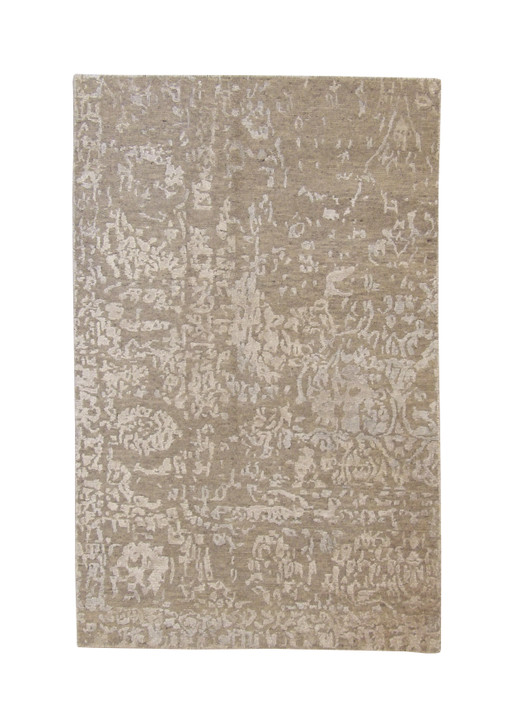 Transitional Abstract High low Wool/silk Hand Knotted Rug 3x5 - w2021