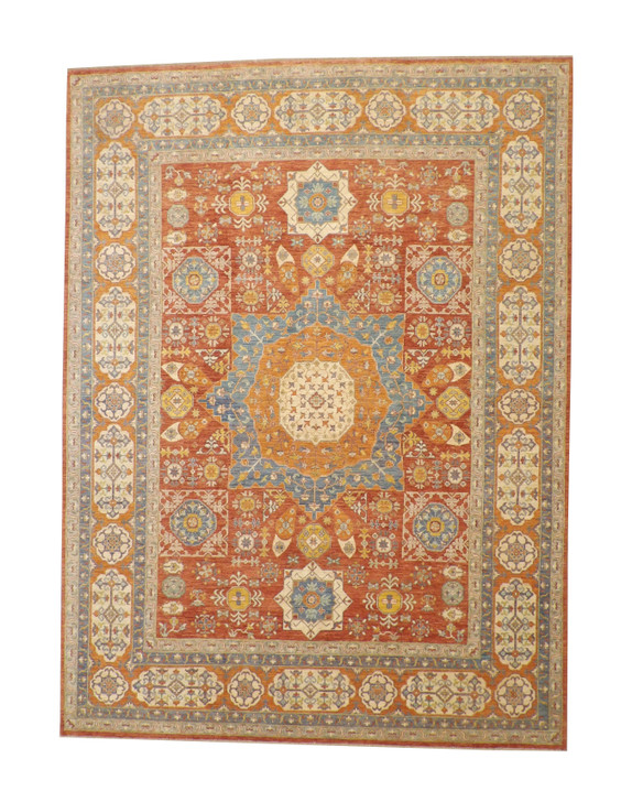 Tribal Vege-dye Bamyan Wool Hand Knotted Rug 9.0x12.0 - w5105