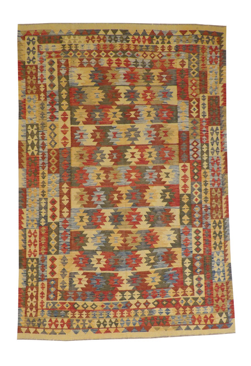 Tribal Kilim Flatweave Wool Hand Knotted Rug 6X9 - w5123