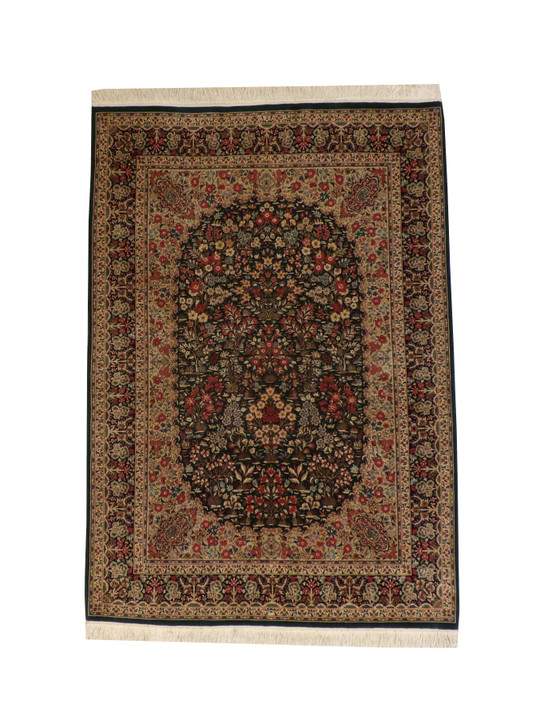 Traditional Kerman Wool Hand Knotted Rug 6X9 - w3071