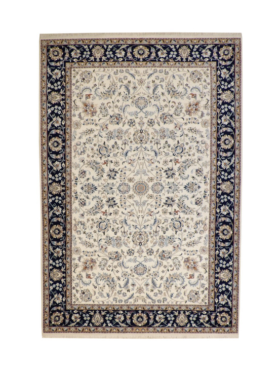 Traditional Fine Nain Wool Hand Knotted Rug 6X9 - w2390