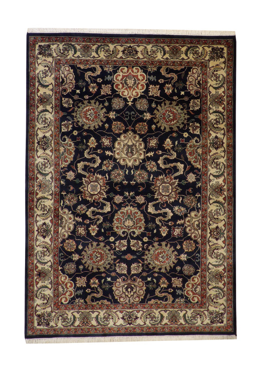 Traditional Indo Mashad Wool Hand Knotted Rug 6X9 - w2259