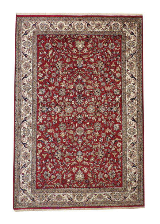 Traditional Indo Mahal Wool Hand Knotted Rug 6X9 - w2240