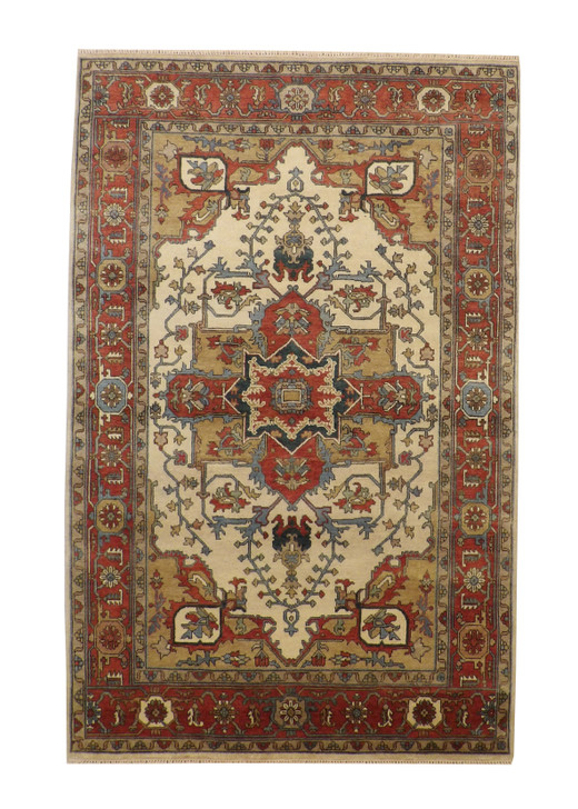 Oushak Antique Sherapi Wool Hand Knotted Rug 6X9 - w20106