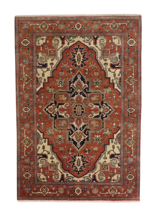 Oushak Antique Sherapi Wool Hand Knotted Rug 6X9 - w20100
