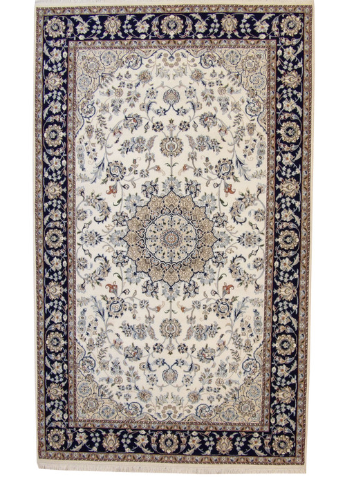 Traditional Fine Nain Wool Hand Knotted Rug 5.0X8.0 - w2375