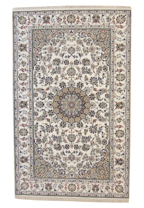 Traditional Fine Nain Wool/silk Hand Knotted Rug 5.0X8.0 - w20247