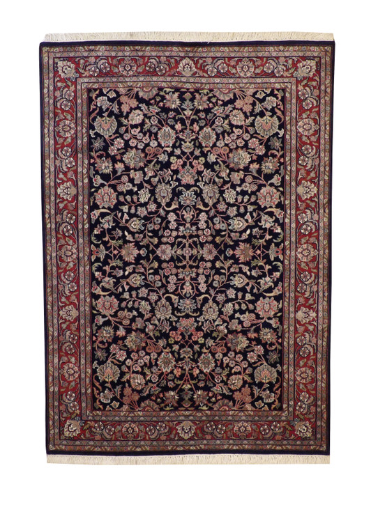 Traditional Mahal Design Wool Hand Knotted Rug 5.0X8.0 - W2256