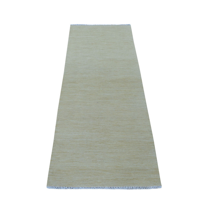 Flat Weave Wool Hand Woven Rug Yellow Sunlight 2.5X6.3 -O053858